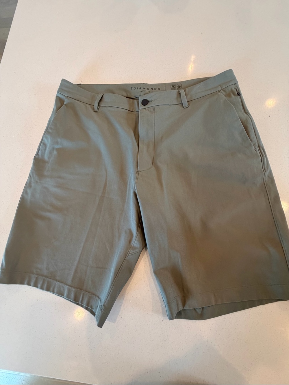 7 Diamonds Men's Olive Green Infinity Performance Shorts